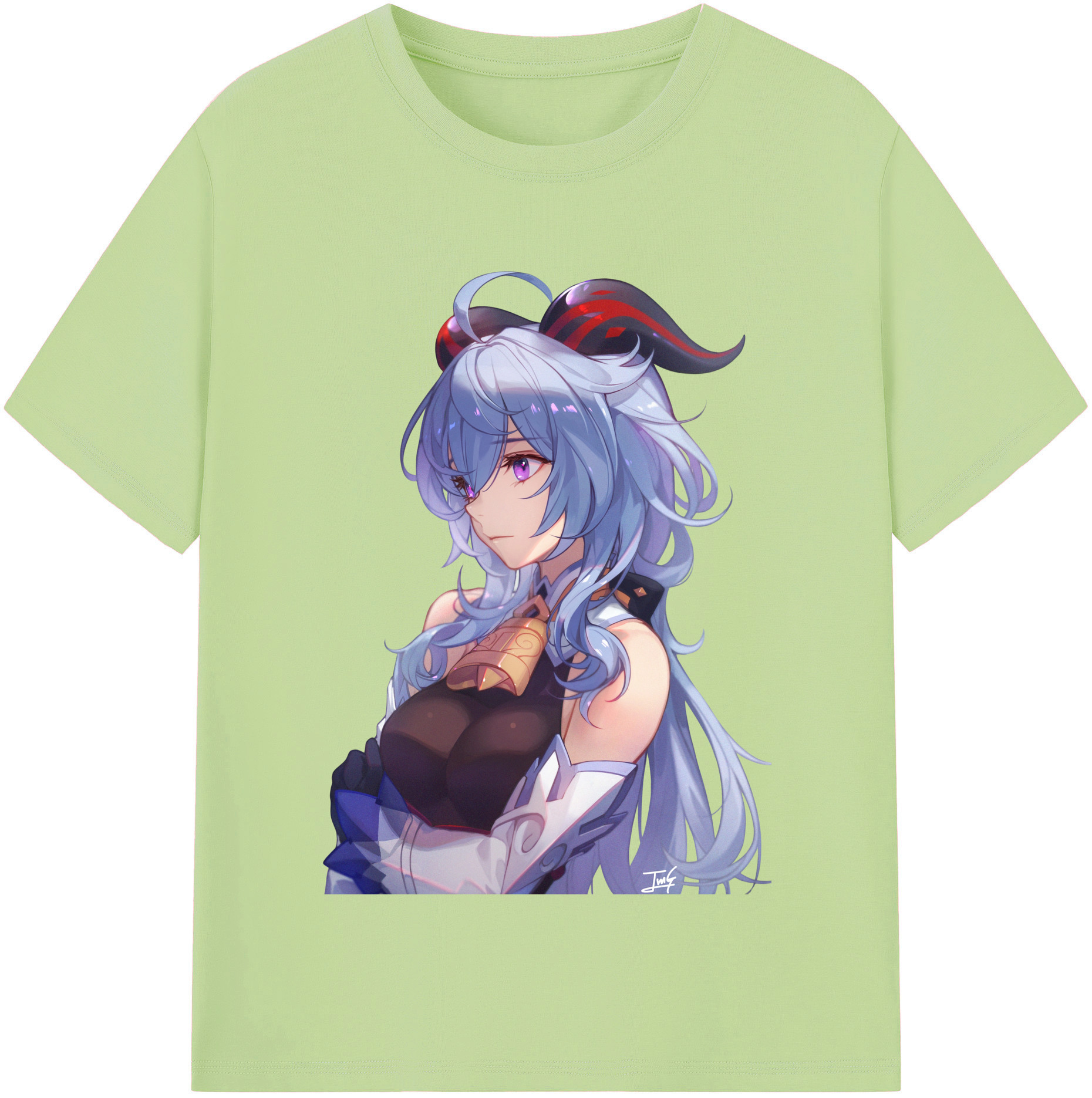 げんし神 甘雨 かんう genshin Ganyu 綿100％半袖Tシャツ（フロントプリント）